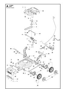 Mower Deck / Cutting Deck Diagram and Parts List for LC48VE  Husqvarna Lawn Mower