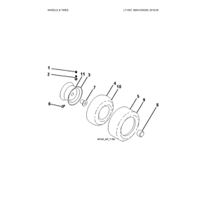 Wheels And Tires Diagram and Parts List for 96041039300  Husqvarna Lawn Tractor