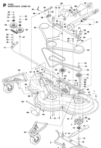 Part Location Diagram of 544162902 Husqvarna Cutting Deck