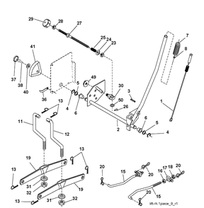 Mower Lift / Deck Lift 2 Diagram and Parts List for CTH150-TWIN 2010-01 Husqvarna Lawn Tractor