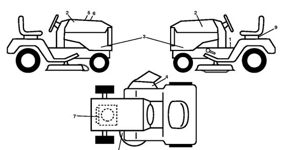 Decals Diagram and Parts List for YTH22V46 (96043016100)(2012-09) Husqvarna Lawn Tractor