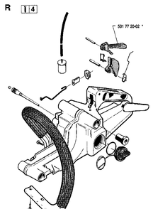 Service Updates Diagram and Parts List for 55 19914000001-19942300000 Husqvarna Chainsaw