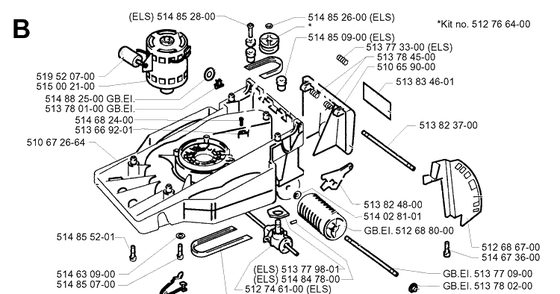 Frame And Engine 3 Diagram and Parts List for 43EL ROYAL Husqvarna Lawn Mower