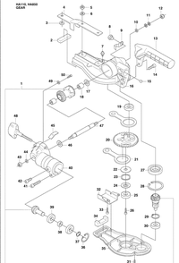 Gear Diagram and Parts List for HA110 2009-04 Husqvarna Hedge Trimmer