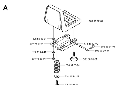 Seat Diagram and Parts List for RIDER16 2003-01 Husqvarna Lawn Mower