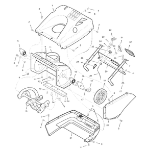 Auger And Control Assembly Diagram and Parts List for 5021E (6210540X37NA)(531309639)(2007-07) Husqvarna Snow Blower