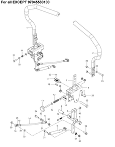 Steering Diagram and Parts List for MZ54 ROPS Husqvarna Lawn Tractor