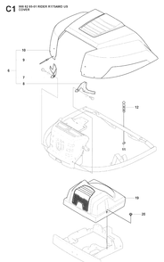 Cover 2 Diagram and Parts List for RIDER175 (966828501)(2008-05) Husqvarna Lawn Mower