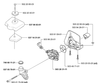 Air Filter / Carburetor Diagram and Parts List for 322L 2001-01 Husqvarna Trimmer