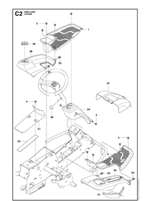 Cover 3 Diagram and Parts List for R320 AWD Husqvarna Lawn Mower