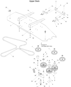 Part Location Diagram of 539116424 Husqvarna BELT, DECK 52