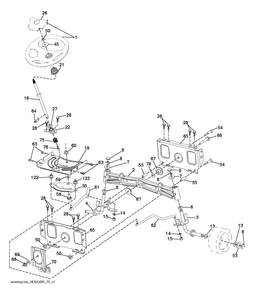 Steering Diagram and Parts List for TS354-2022  Husqvarna Lawn Tractor