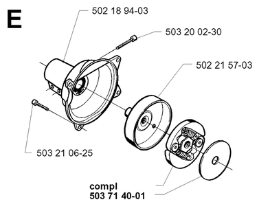 Clutch Diagram and Parts List for 227RD 19993600001-20004000000 Husqvarna Brush Cutter