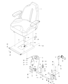 Seat Diagram and Parts List for MZ48 (96766590100)(2017-02) Husqvarna Lawn Mower