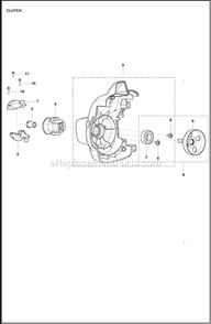 Clutch Diagram and Parts List for 130L  Husqvarna Trimmer