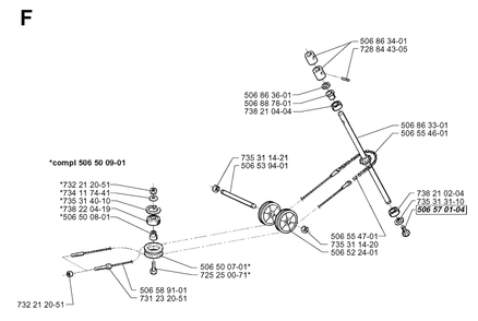 Steering Diagram and Parts List for PF1200 1998-03 Husqvarna Lawn Tractor