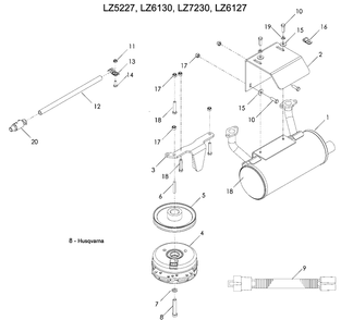 Part Location Diagram of 510201702 Husqvarna TIE DOWN, CLUTCH