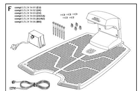 Charging Station 2 Diagram and Parts List for 260ACX  Husqvarna Lawn Mower
