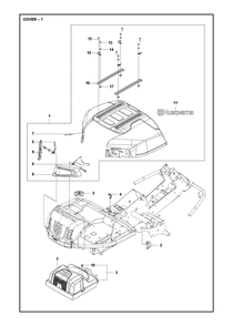 Cover Diagram and Parts List for R318X2022  Husqvarna Lawn Tractor