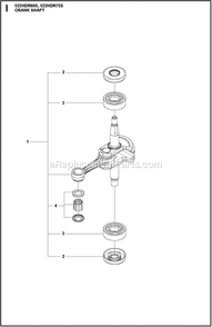 Crankshaft Diagram and Parts List for 522HDR75S  Husqvarna Trimmer