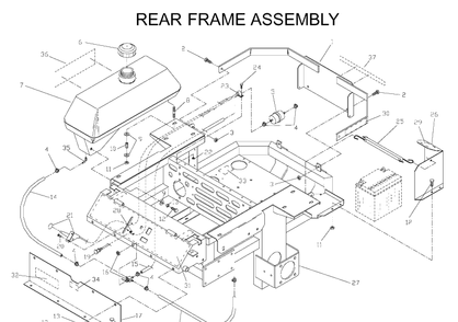 Frame 2 Diagram and Parts List for ZTH5225KAA (968999154)(2000-06) Husqvarna Lawn Mower