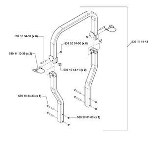 Rops Diagram and Parts List for IZ5225TXPKOA (968999375)(2005-12) Husqvarna Lawn Mower