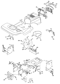 Chassis And Enclosures Diagram and Parts List for LT1538 (954569776-D)(2003-01) Husqvarna Lawn Tractor