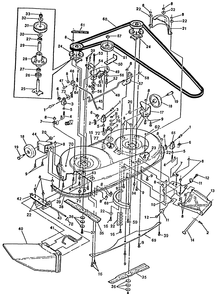 Mower Deck Diagram and Parts List for 4125H 1991-01 Husqvarna Lawn Mower