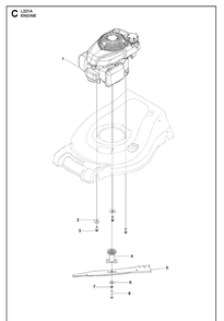 Engine Diagram and Parts List for L221A 96145003800 Husqvarna Lawn Mower