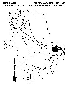 Control Panel And Discharge Chute Diagram and Parts List for 5524STE (96193001400, 961930014)(2006-08) Husqvarna Snow Blower