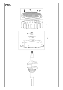 Flywheel Diagram and Parts List for HS452AE531262101 531262102, 531262103 Husqvarna Engine