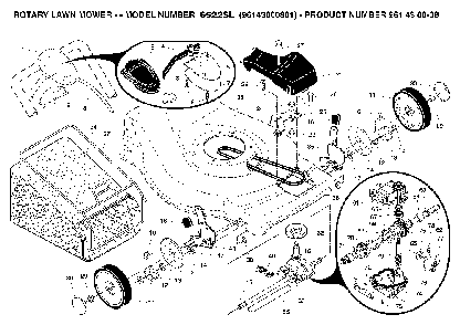 Drive Diagram and Parts List for 6522SL (96143000801, 961430008)(2005-09) Husqvarna Lawn Mower