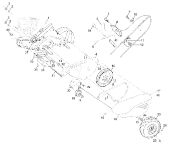 Mainframe, Left Side Diagram and Parts List for 650CRT (954328030-B)(2001-11) Husqvarna Tiller