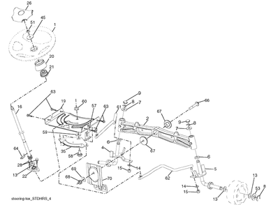 Steering Assembly Diagram and Parts List for LGT2554 (96045001501)(2009-05) Husqvarna Lawn Mower