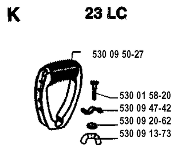 Handle Diagram and Parts List for 26LC 19931800001-Current Husqvarna Edger