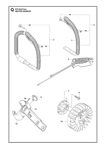 Handles Heated Diagram and Parts List for 576XP 20130900001-Current Husqvarna Chainsaw