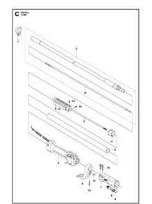 Tube Diagram and Parts List for 535FBX  Husqvarna Brush Cutter