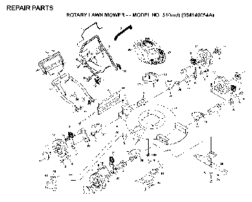 Product Complete Diagram and Parts List for 510MDT (954140054A)(1998-02) Husqvarna Lawn Mower