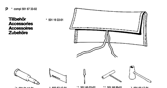 Accessories 3 Diagram and Parts List for 288 19911400001-19933600000 Husqvarna Chainsaw