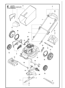 Product Complete Diagram and Parts List for LC221RH  Husqvarna Lawn Mower