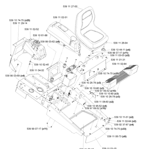 Part Location Diagram of 539112914 Husqvarna REAR BRACKET W/DECALS