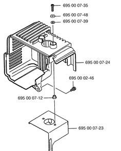 Shroud Diagram and Parts List for 155BF (Carb II)(2001-04) Husqvarna Leaf Blower / Vacuum