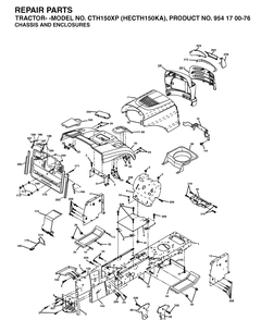 Chassis And Enclosures Diagram and Parts List for CTH150XP (HECTH150KA)(2003-01) Husqvarna Lawn Tractor