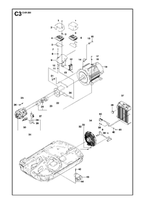Power Pack Diagram and Parts List for DXR250 (11)(2010-09) Husqvarna Demolition Hammer