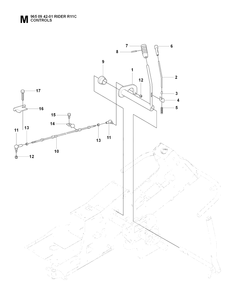 Controls 2 Diagram and Parts List for R11C (965094201)(2007-01) Husqvarna Lawn Tractor