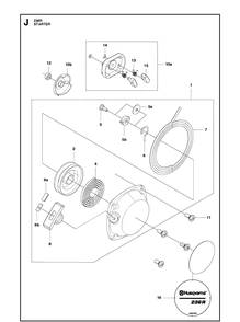 Starter Diagram and Parts List for 236R  Husqvarna Brush Cutter