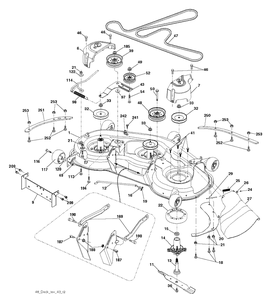 Mower Deck / Cutting Deck Diagram and Parts List for YTA24V48  Husqvarna Lawn Tractor