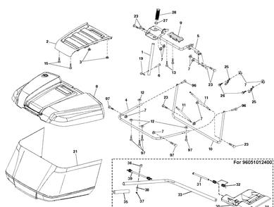 Bagger Diagram and Parts List for TC138  Husqvarna Lawn Tractor