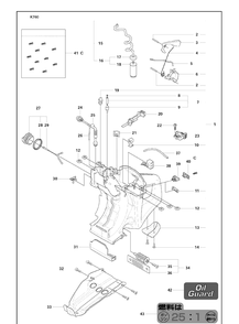 Fuel Tank Diagram and Parts List for K760 2009-12 Husqvarna Lawn Tractor Accessories
