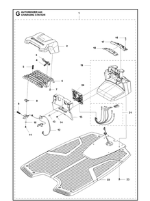 Charging Station Diagram and Parts List for 440 2019 Husqvarna Lawn Mower